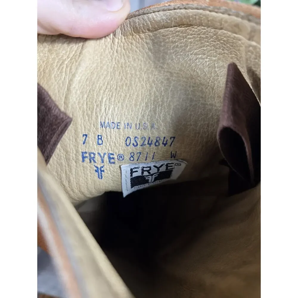 Vintage Frye Campus 8711 Tall Leather Boots USA Women's 7B Cognac Riding Western